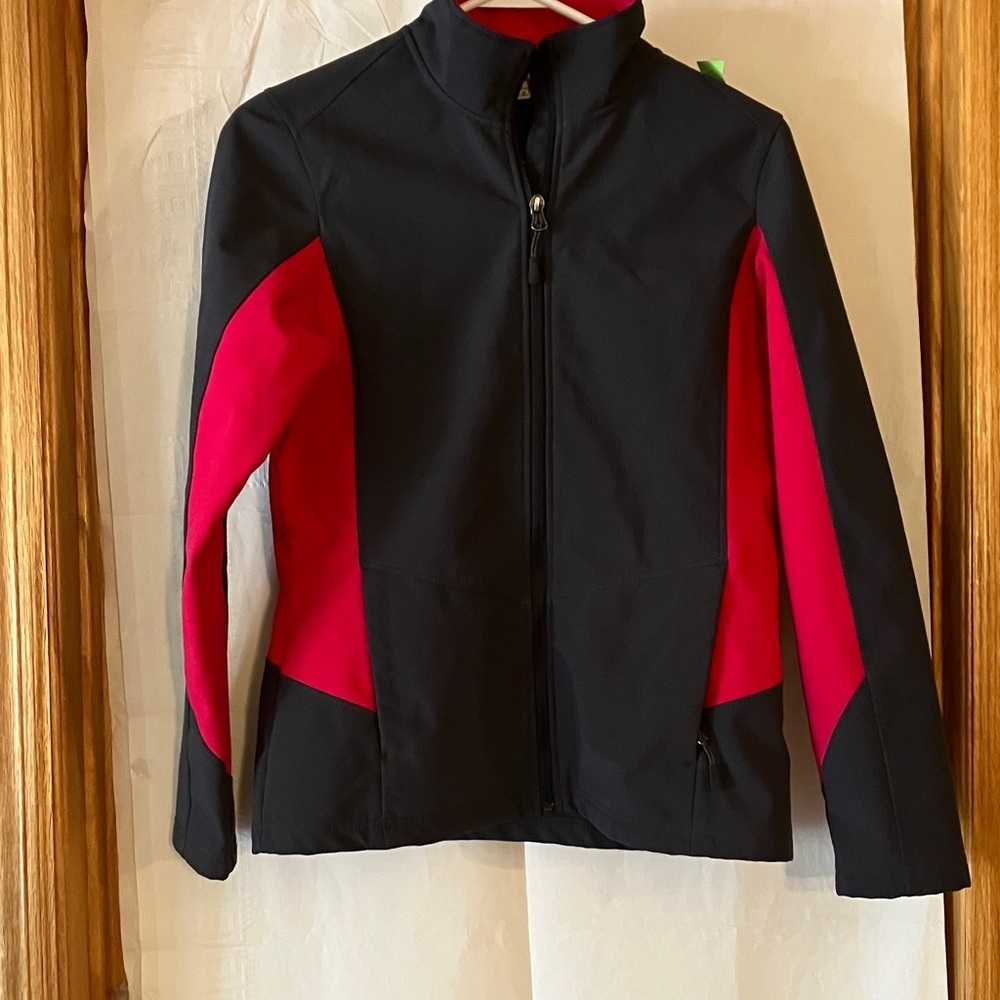 Women’s Port Authority Sz S Core Colorblock Soft Shell Gray & Fuchsia Jacket